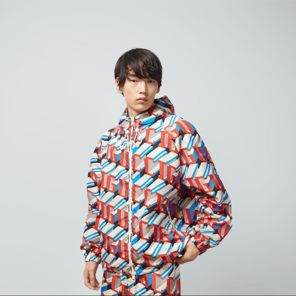 Gucci Red and Blue Lightweight Windbreaker